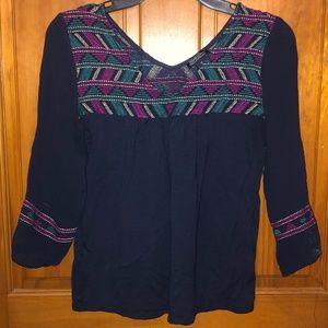 Lucky Brand Embroidered Top, Size Medium